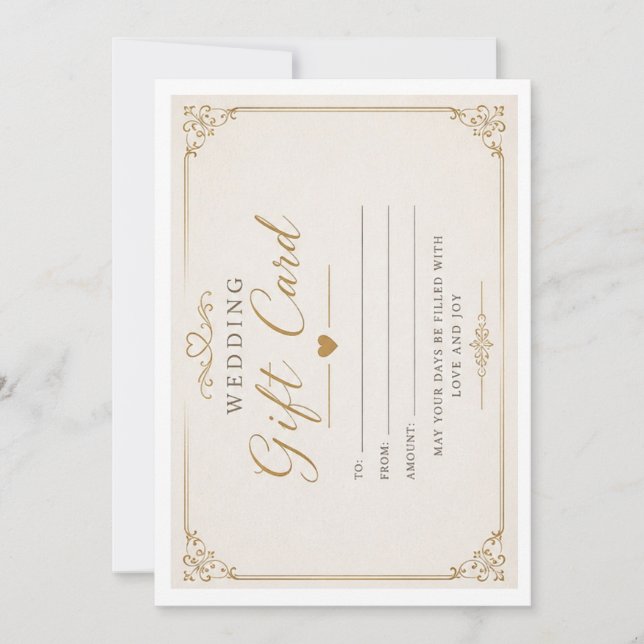 Ideias de Cartões de Presente de Casamento Elegant (Frente)
