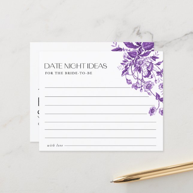 Ideias de Noite de Noivado para Chá de Noiva Flora (Frente/Verso In Situ)