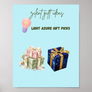 Ideias de Presentes Light Azure Poster Estético Fo