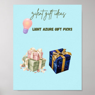 Ideias de Presentes Light Azure Poster Estético Fo