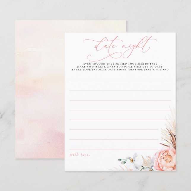 Ideias Noturnas de Data Floral da Grama Rosa-Pampa (Frente/Verso)