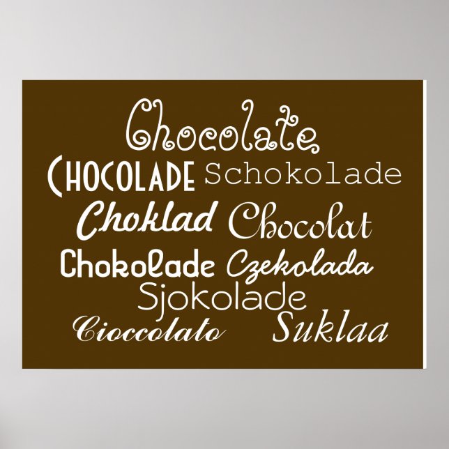 Idiomas do Chocolate Poster de 28" x 20" (Matte) (Frente)