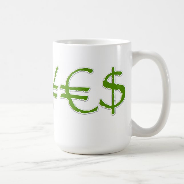 Ienes, euro, caneca da moeda do dólar ¥€$ (Direita)