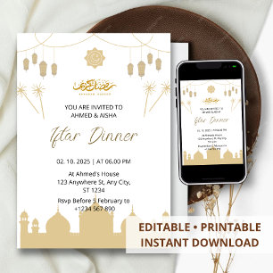Iftar jantar convite ramadan com o hotel