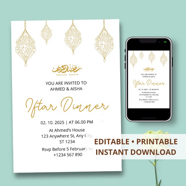 Iftar jantar convite ramadan com o hotel (Criador carregado)