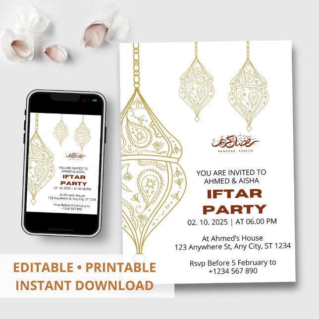 Iftar jantar convite ramadan com o hotel (Criador carregado)