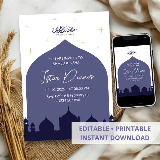 Iftar janto convite ramadã mesquita azul (Criador carregado)