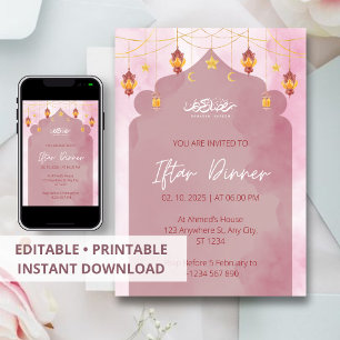 Iftar janto convite ramadan mesquita rosa