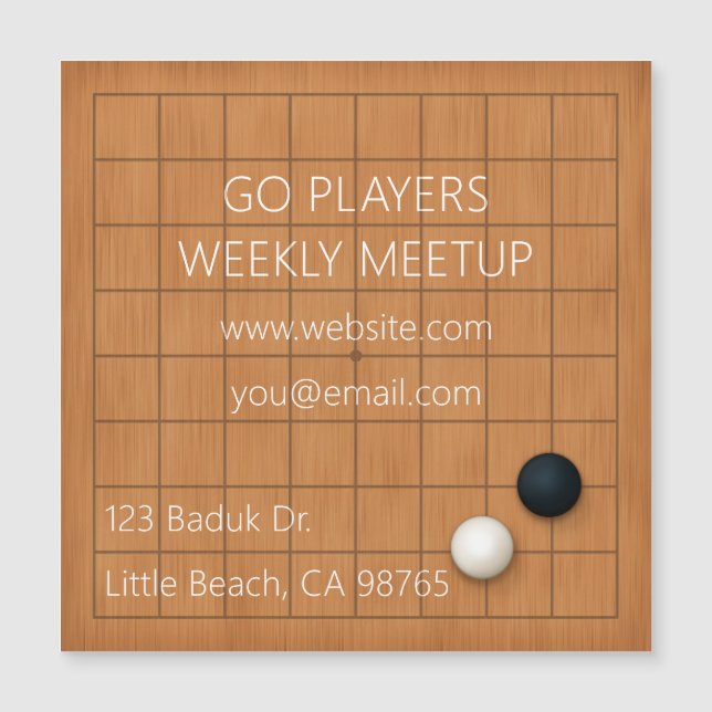 Igo Baduk Weiqi Group 9x9 Goban Magnetic Card (Frente)