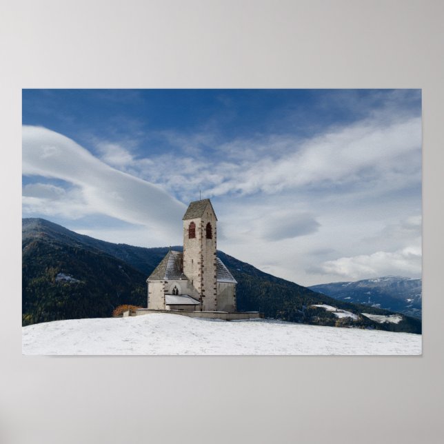 Igreja da Rua. Jacob em Villnöss poster (Frente)