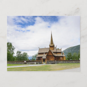 Igreja de Stave em Lom, cartão postal da Noruega