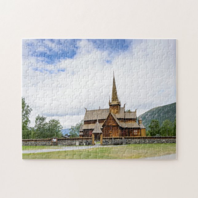 Igreja do Stave em Lom, quebra-cabeça de Noruega (Horizontal)