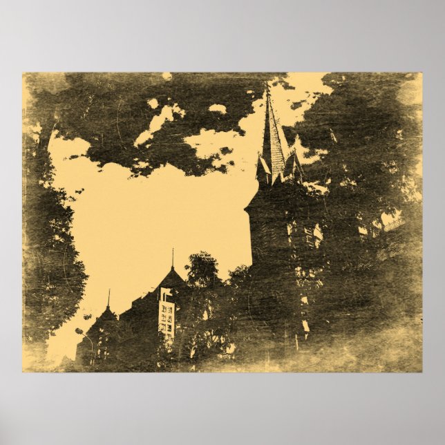 Igreja Duc Ba - Poster vintage (Frente)