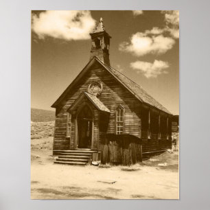 Igreja em Bodie, impressão de CA (sepia)