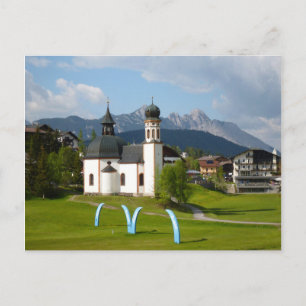 Igreja em Seefeld, Áustria - cartão postal