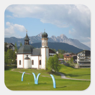 Igreja em Seefeld, etiqueta de Áustria