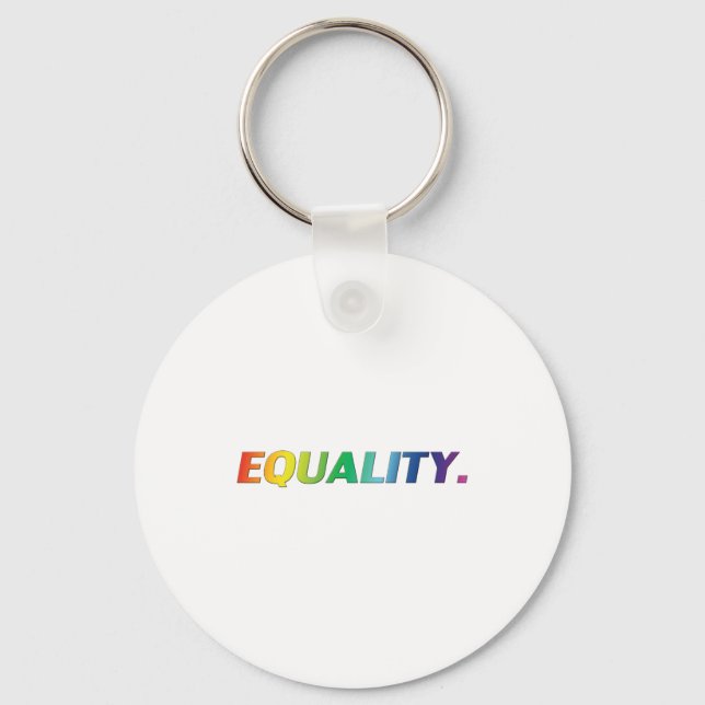 "Igualdade" Orgulho arco-íris cores lgbtq Chaveiro (Frente)