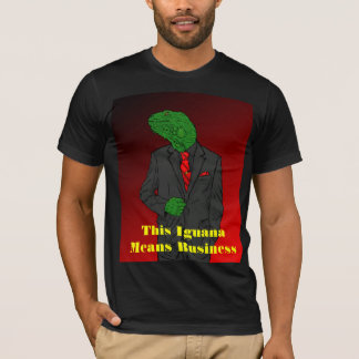 Iguana em um t-shirt do terno de negócio