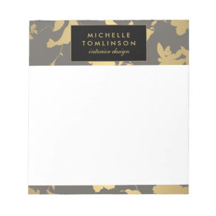 III floral Dourado elegante bloco de notas
