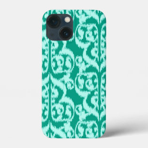 Ikat Moorish Damask - Pavão e aqua