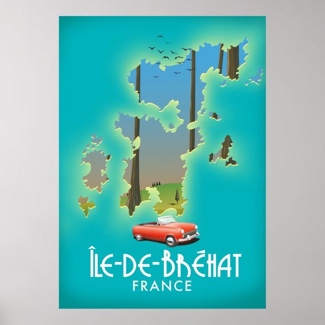 Île-de-Bréhat, france vintage style poster de viag (Frente)