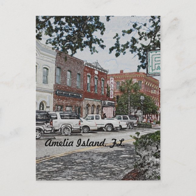 Ilha Amelia, FL. cartão postal (Frente)