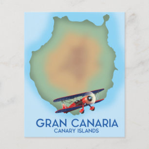 Ilha canária Gran Canaria, arte poster de viagens.