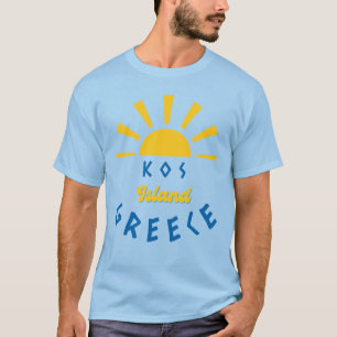 Ilha de KOS, Grécia - Camiseta masculina azul Suns