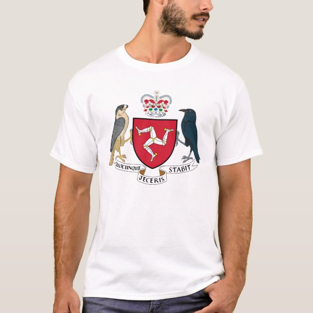 Ilha de Man casaco de braços T-Shirt (Frente)