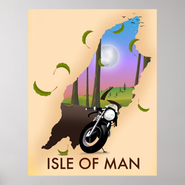 Ilha de Man Motocicleta poster de viagens (Frente)