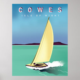 ilha dos cowes da cópia do poster de viagens do