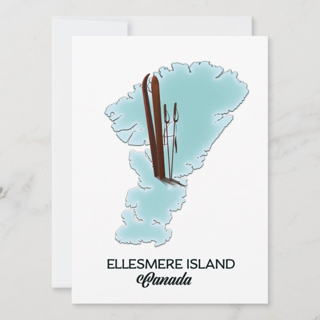 Ilha Ellesmere Canadá mapa pôster (Frente)