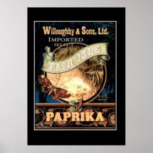 Ilha Fair Paprika vintage Retro Impressão