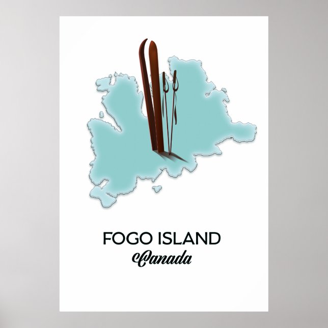 Ilha Fogo Canadá mapa poster (Frente)