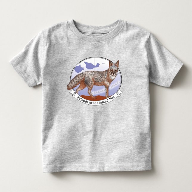 Ilha Fox Logo Cinza Toddler T-Shirt (Frente)
