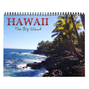 Ilha grande do calendário de parede de Havaí
