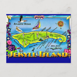 Ilha Jekyll Geórgia Colorido Cartão Postal