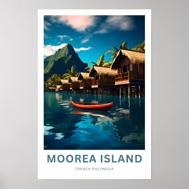 Ilha Moorea Polinésia Francesa Impressão de Viagem (Frente)