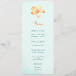 Ilha Plumeria Flower Watercolor Menus