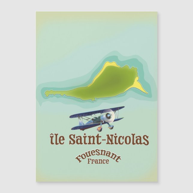 ilha Saint-Nicolas Fouesnant França mapa (Frente)