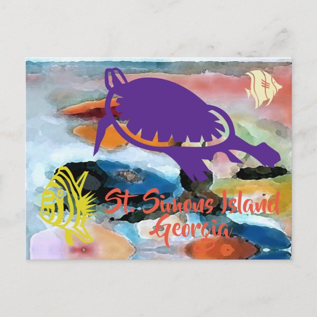 Ilha Simons, cartão postal GA (Frente)