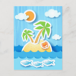 Ilha tropical, cartão postal