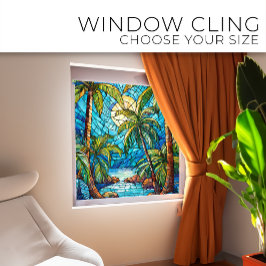 Ilha Tropical de noite Arte de Vidro Apanhada