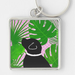 Ilha Tropical Verde Chaveiro Cachorro Preto