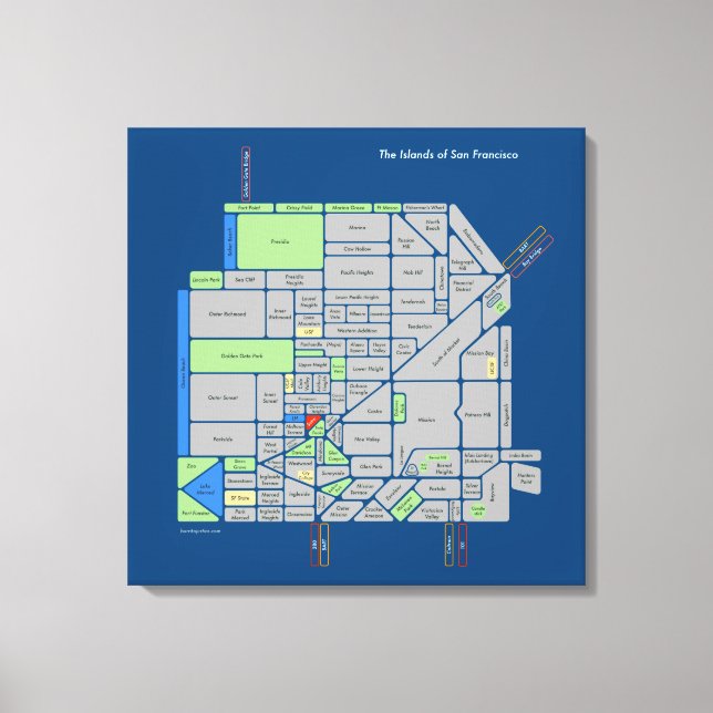 Ilhas de SF, canvas estendida de 2'x2' (Frente)