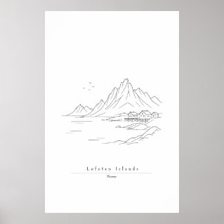 Ilhas Lofoten Minimalistas Impressão de Arte de Li