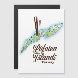 Ilhas Lofoten, poster de esqui na Noruega.