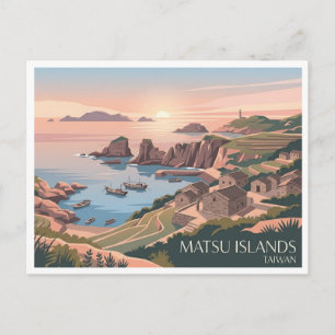 Ilhas Matsu Cartão Postal de Viagem de Taiwan