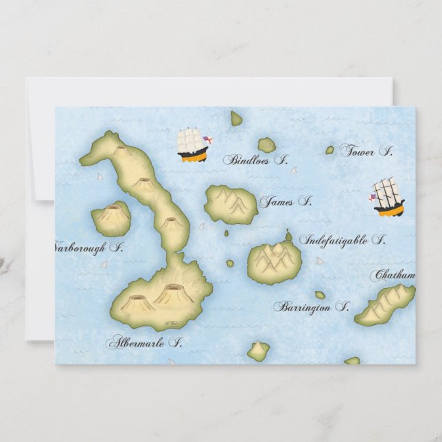 Ilhas Tropicais do Mapa do Arquipélago de Galápago (Frente)