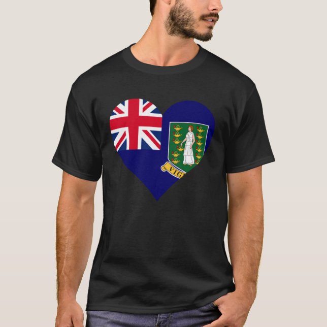Ilhas Virgens Britânicas Flag Heart Love Pullover  (Frente)